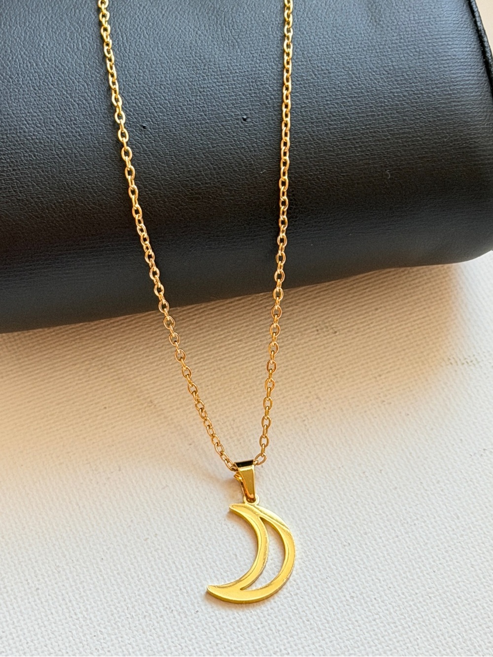 Delicate Gold Crescent Moon Necklace for Women